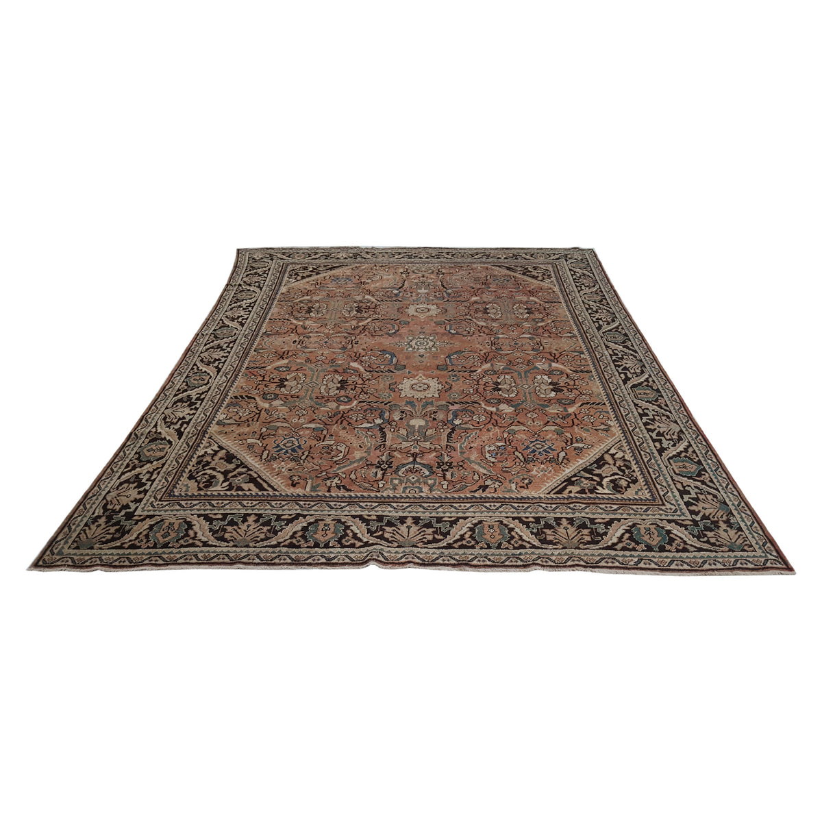 Fasa Antique Mahal 3781 Coral Black Traditional Antique Rug
