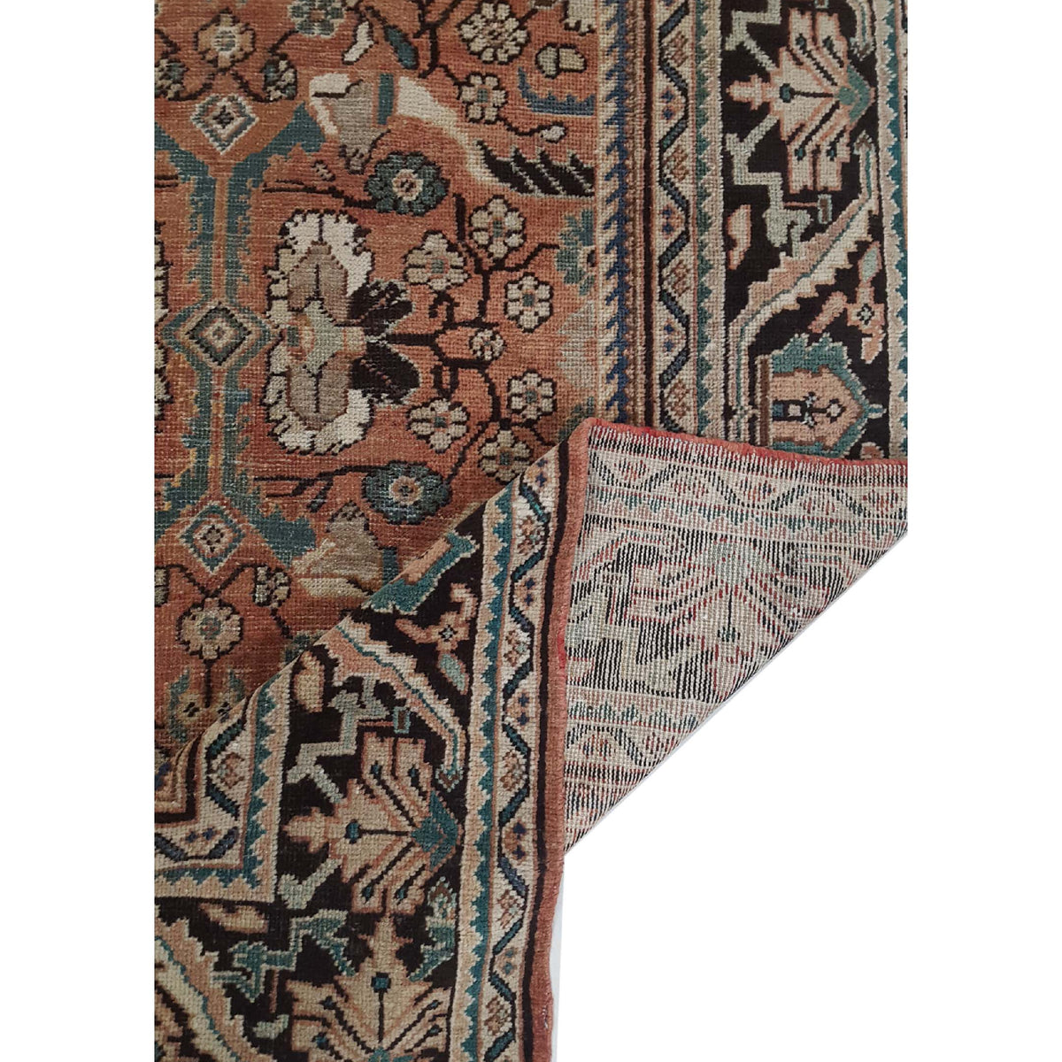 Fasa Antique Mahal 3781 Coral Black Traditional Antique Rug
