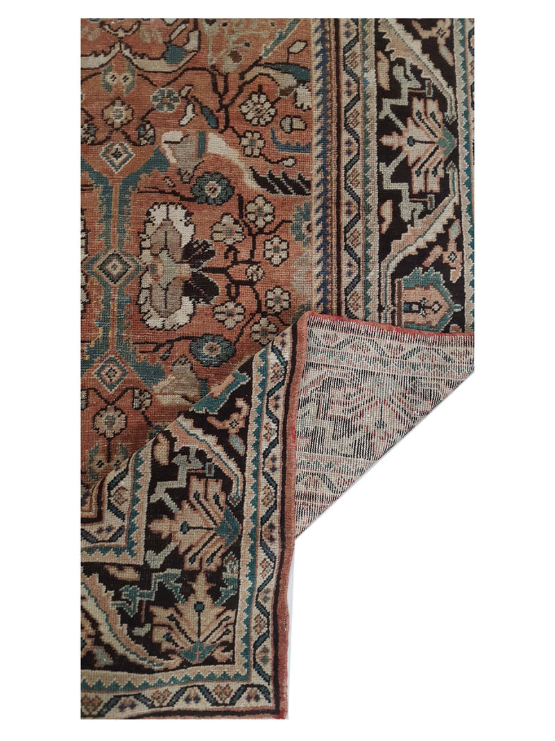 Fasa Antique Mahal 3781 Coral Black Traditional Antique Rug