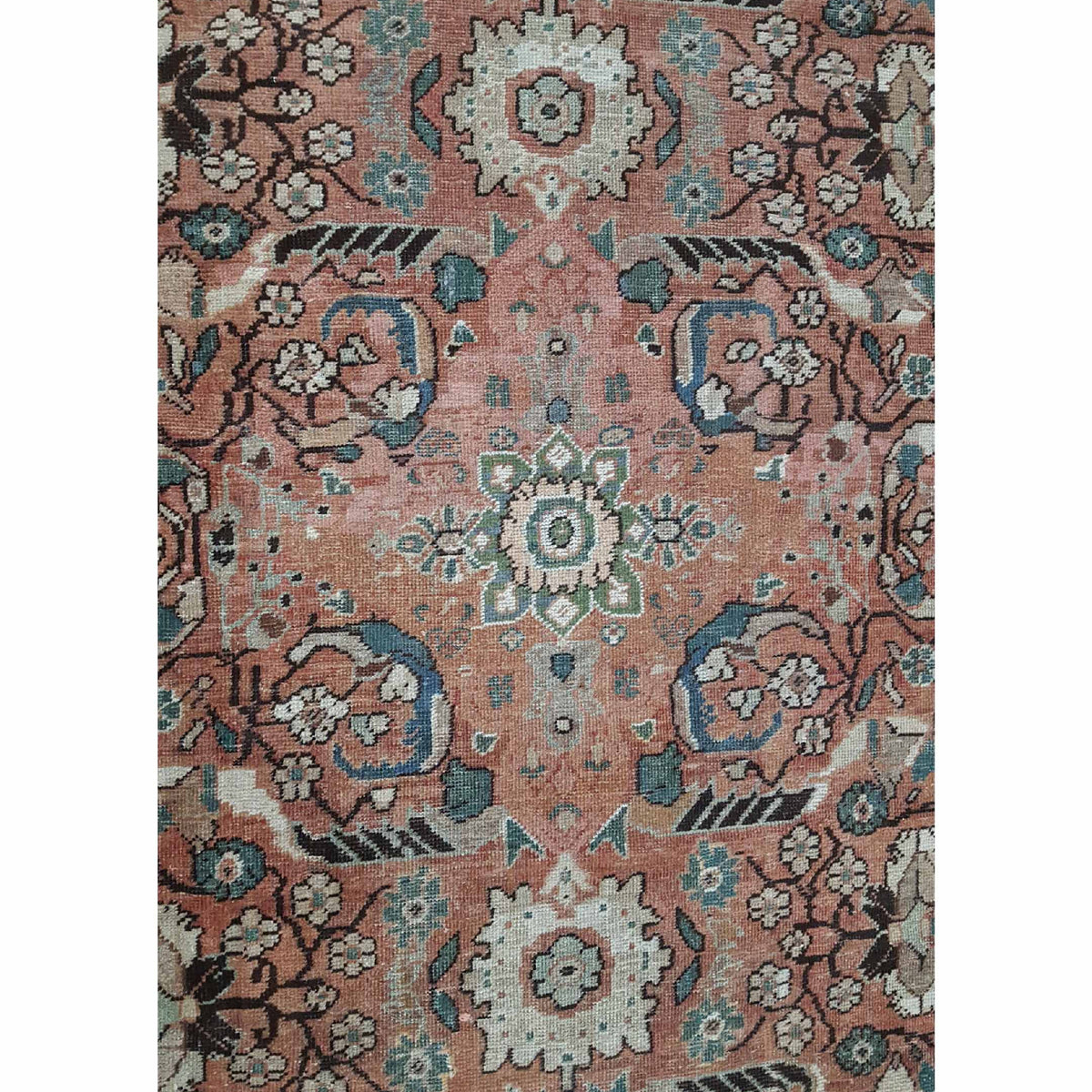 Fasa Antique Mahal 3781 Coral Black Traditional Antique Rug