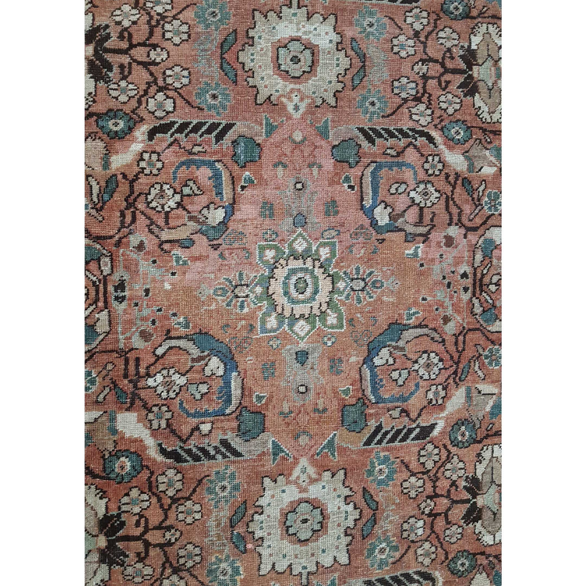 Fasa Antique Mahal 3781 Coral Black Traditional Antique Rug