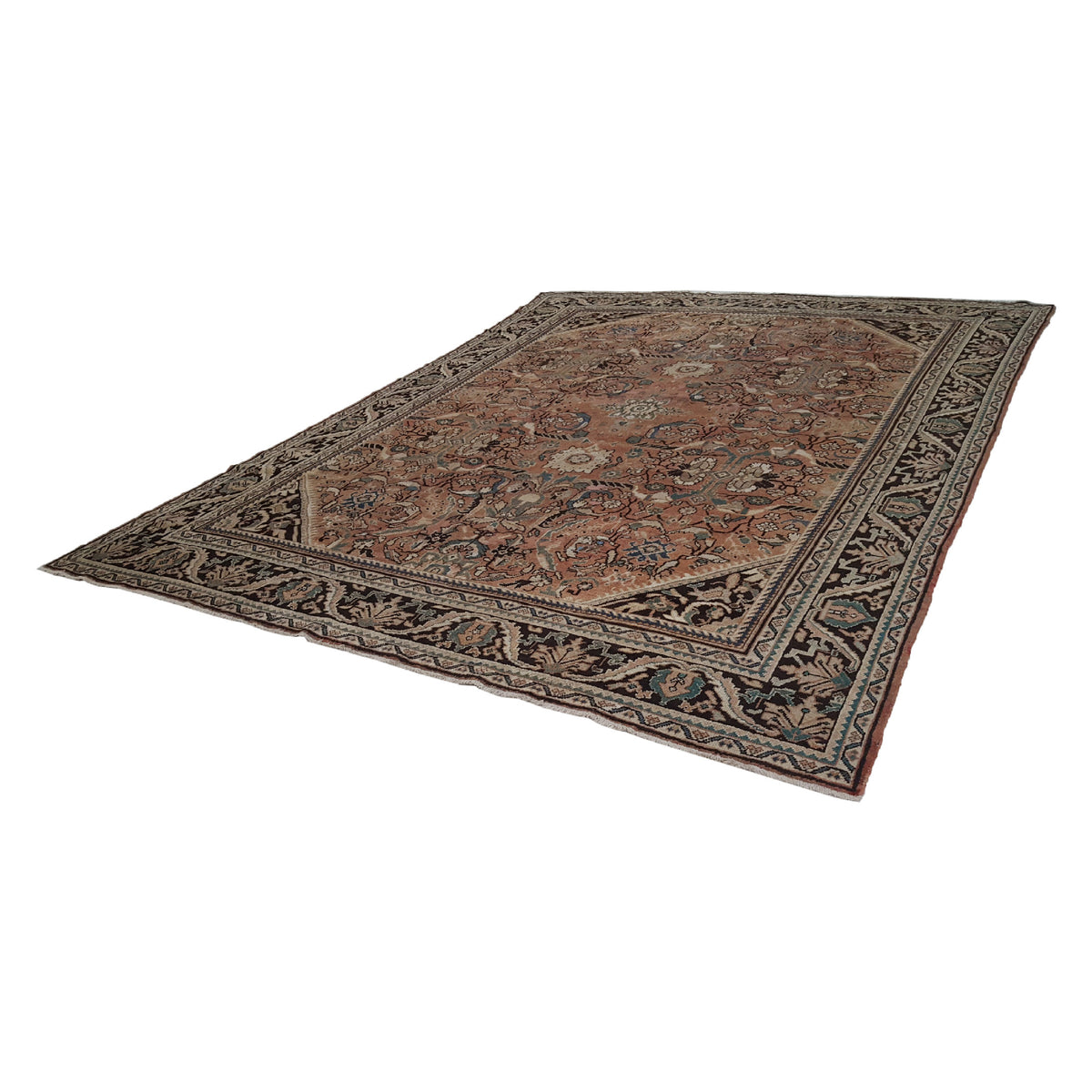 Fasa Antique Mahal 3781 Coral Black Traditional Antique Rug