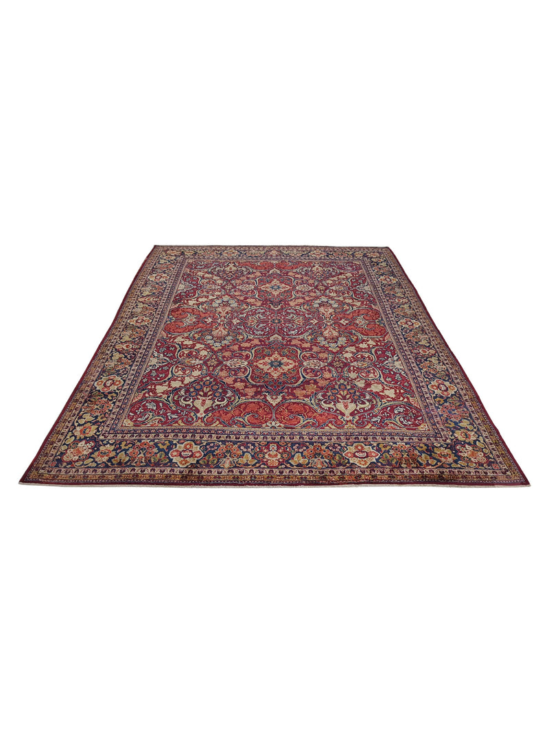 Fasa Antique Mahal 3783 Burgundy Coral Traditional Antique Rug