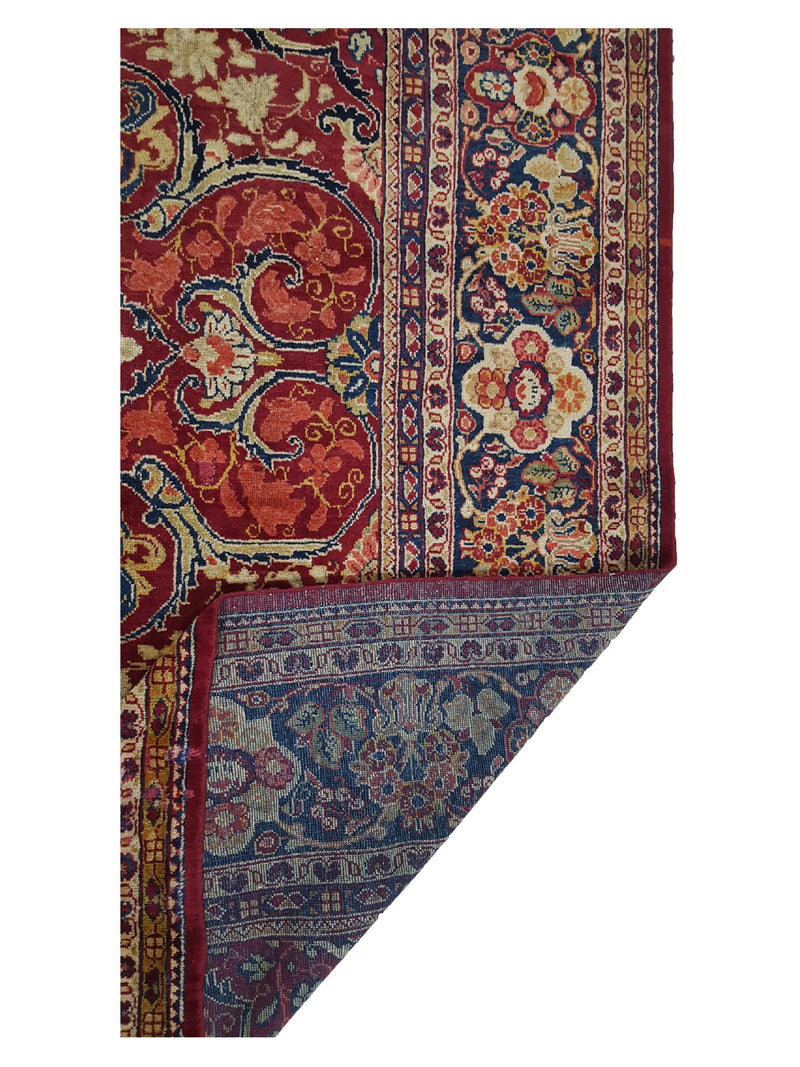 Fasa Antique Mahal 3783 Burgundy Coral Traditional Antique Rug