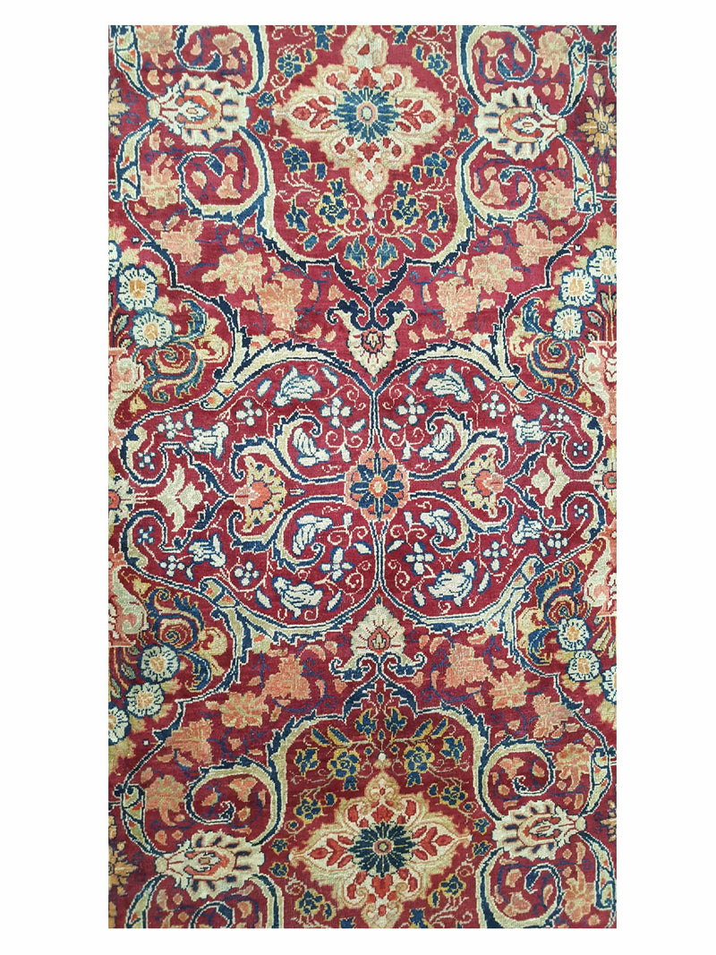 Fasa Antique Mahal 3783 Burgundy Coral Traditional Antique Rug