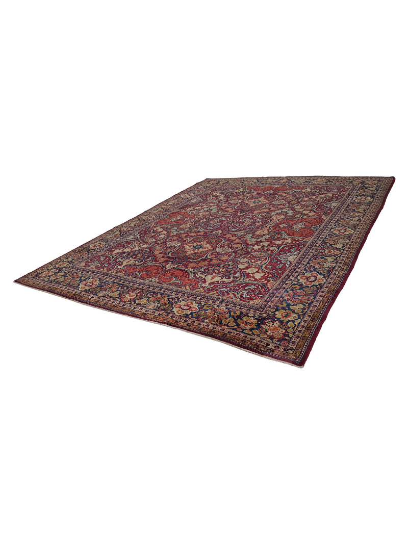 Fasa Antique Mahal 3783 Burgundy Coral Traditional Antique Rug