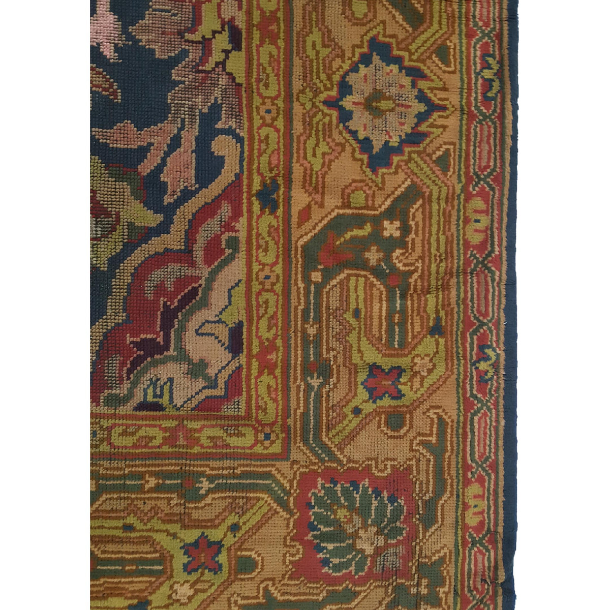 Fasa Antique Arts & Craft 3931 Indigo Green Traditional Antique Rug