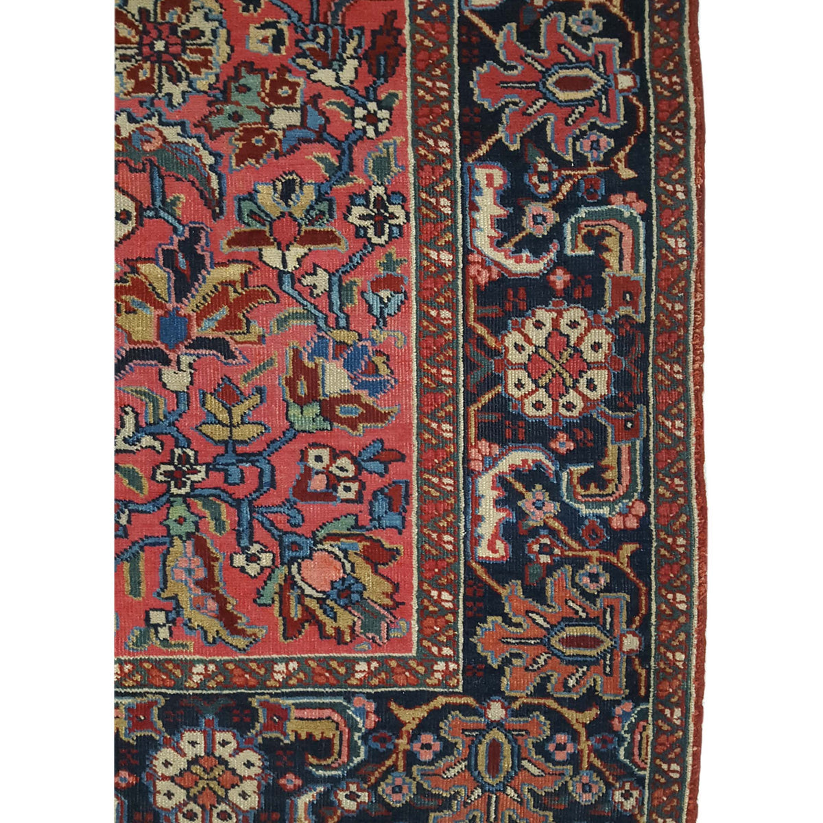 Fasa Antique Heriz 3933 Rust Navy Traditional Antique Rug