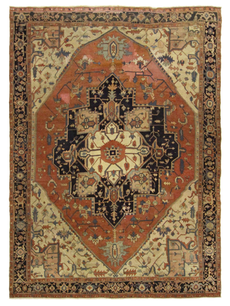 Fasa Antique Serapi  Coral Indigo Traditional