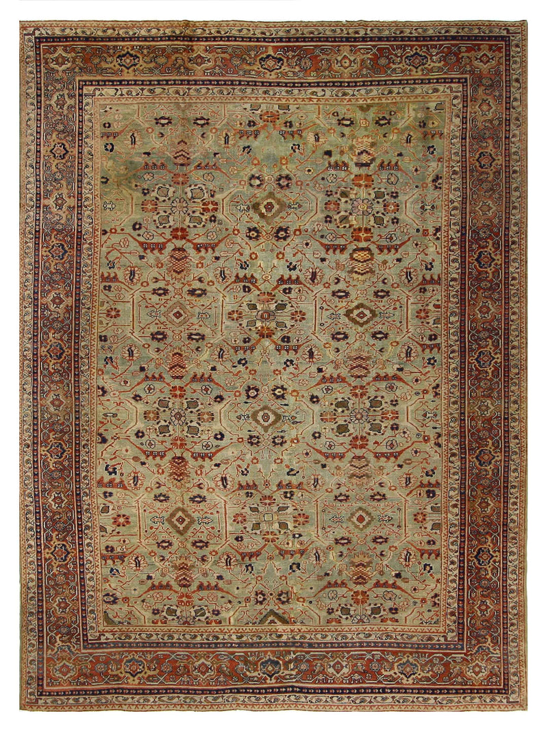 Fasa Antique Sultanabad  Green Rust Traditional