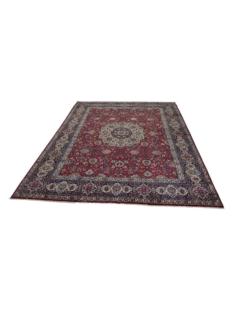 Fasa Antique Kerman 4021 Burgundy Burgundy Traditional Antique Rug