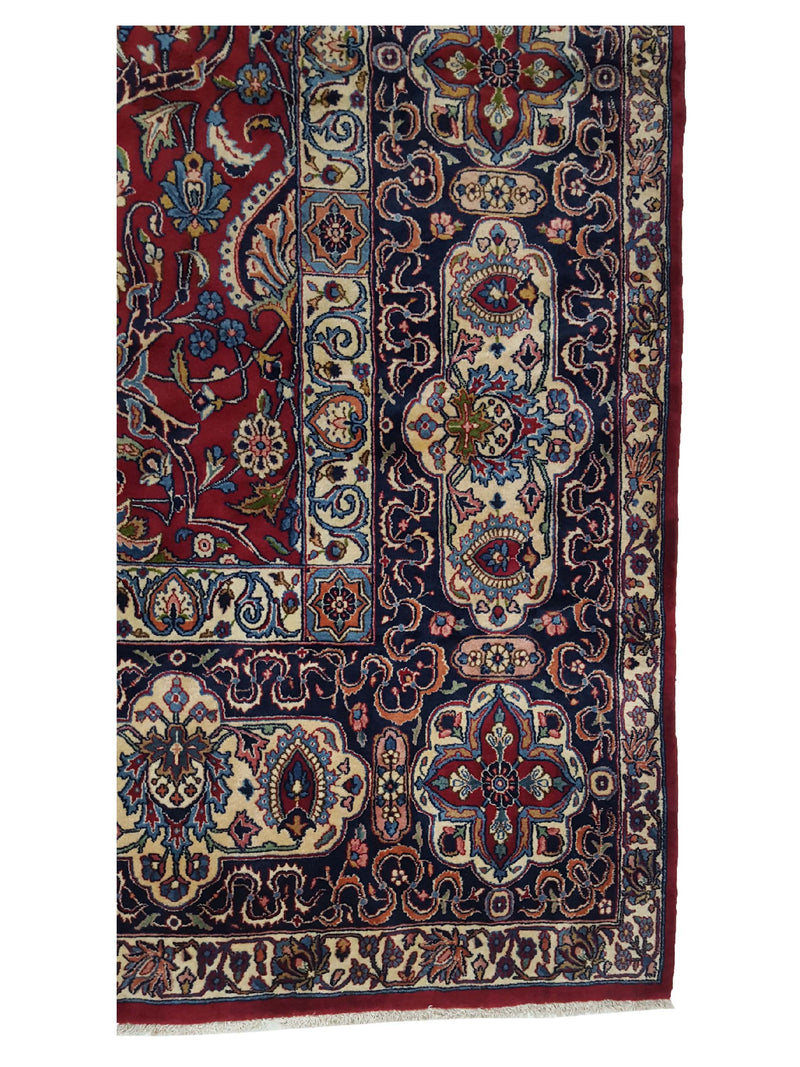 Fasa Antique Kerman 4021 Burgundy Burgundy Traditional Antique Rug