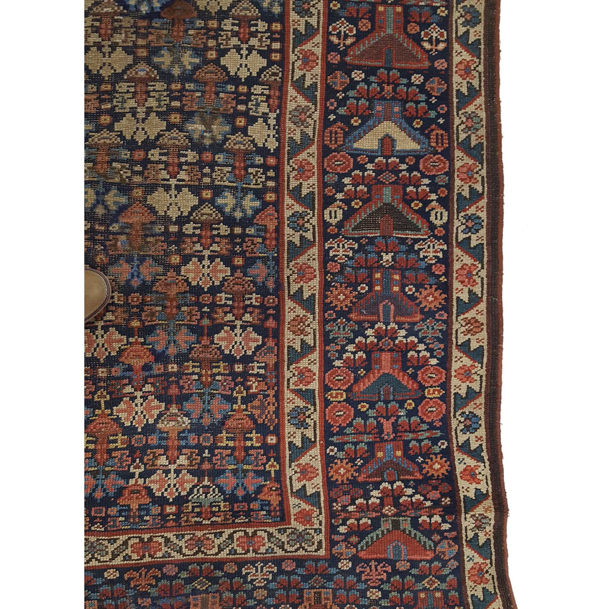 Fasa Antique Karabagh 4027 Indigo Rust Traditional Antique Rug