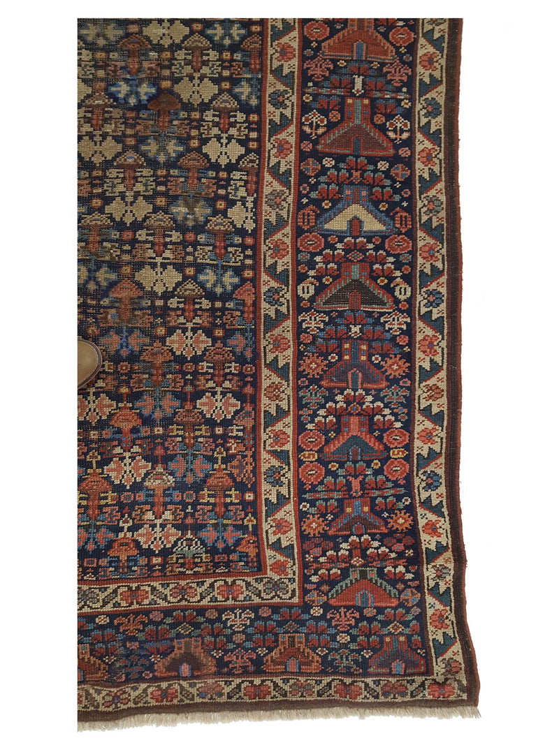 Fasa Antique Karabagh 4027 Indigo Rust Traditional Antique Rug