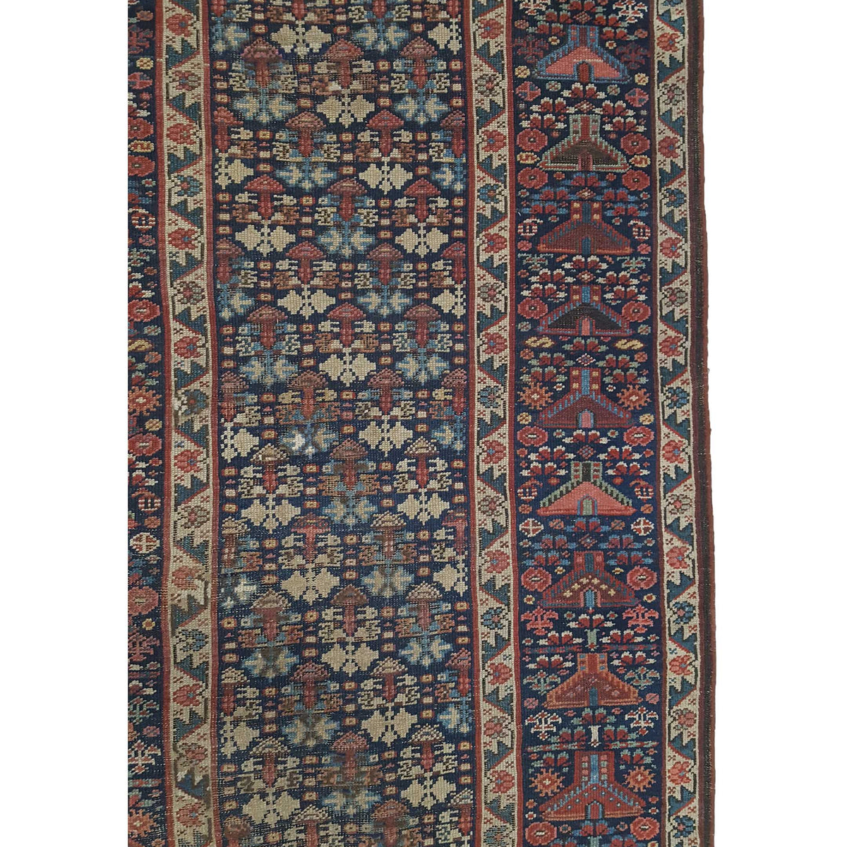 Fasa Antique Karabagh 4027 Indigo Rust Traditional Antique Rug