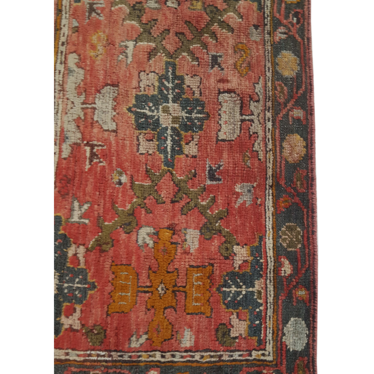 Fasa Antique Ushak 4034 Coral Grey Traditional Antique Rug