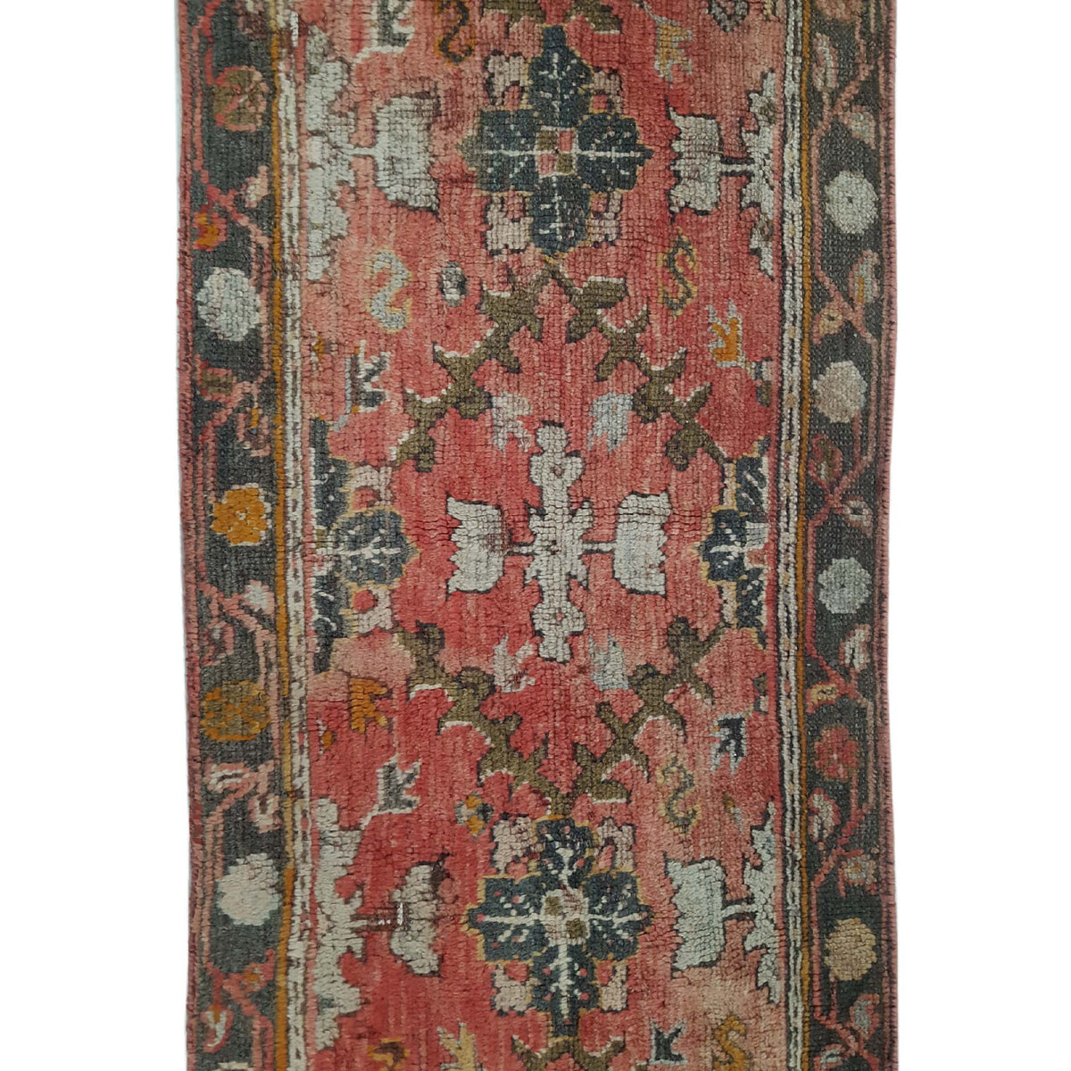 Fasa Antique Ushak 4034 Coral Grey Traditional Antique Rug