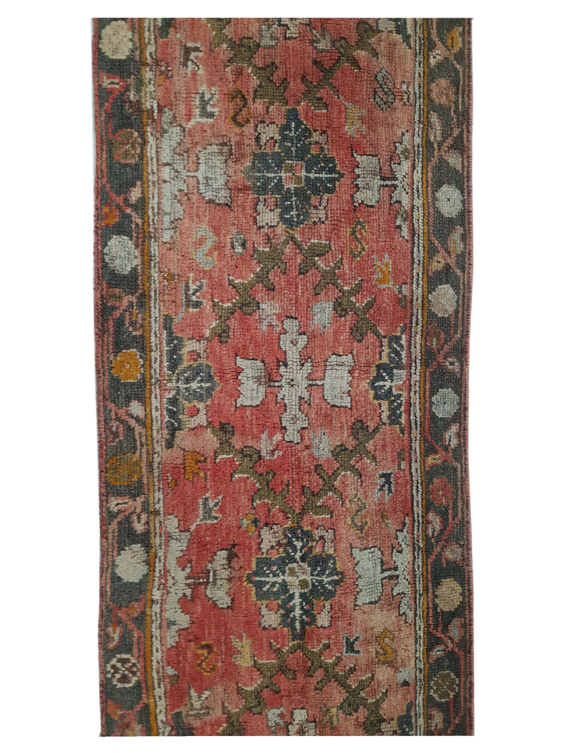 Fasa Antique Ushak 4034 Coral Grey Traditional Antique Rug