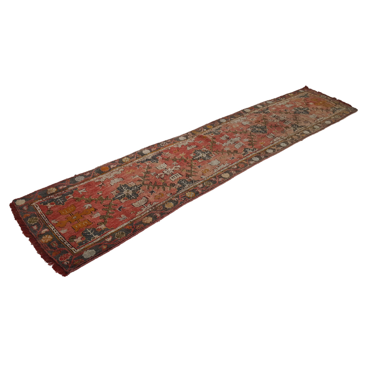 Fasa Antique Ushak 4034 Coral Grey Traditional Antique Rug