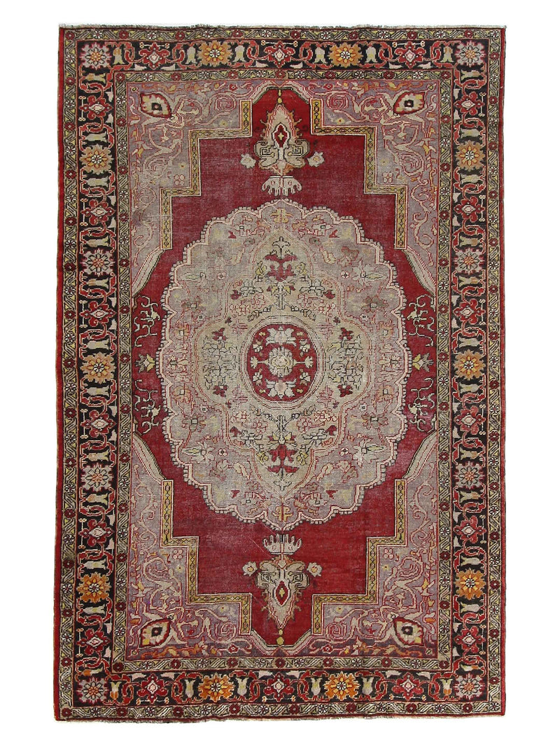 Fasa Antique Ushak  Burgundy Black Traditional