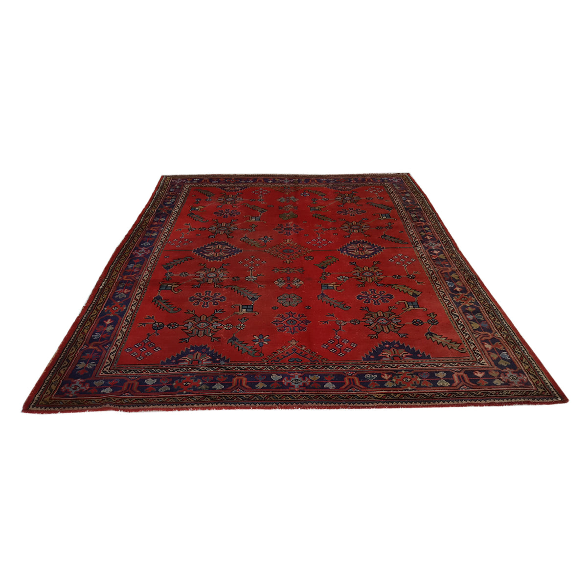 Fasa Antique Ushak 4036 Red Purple Traditional Antique Rug