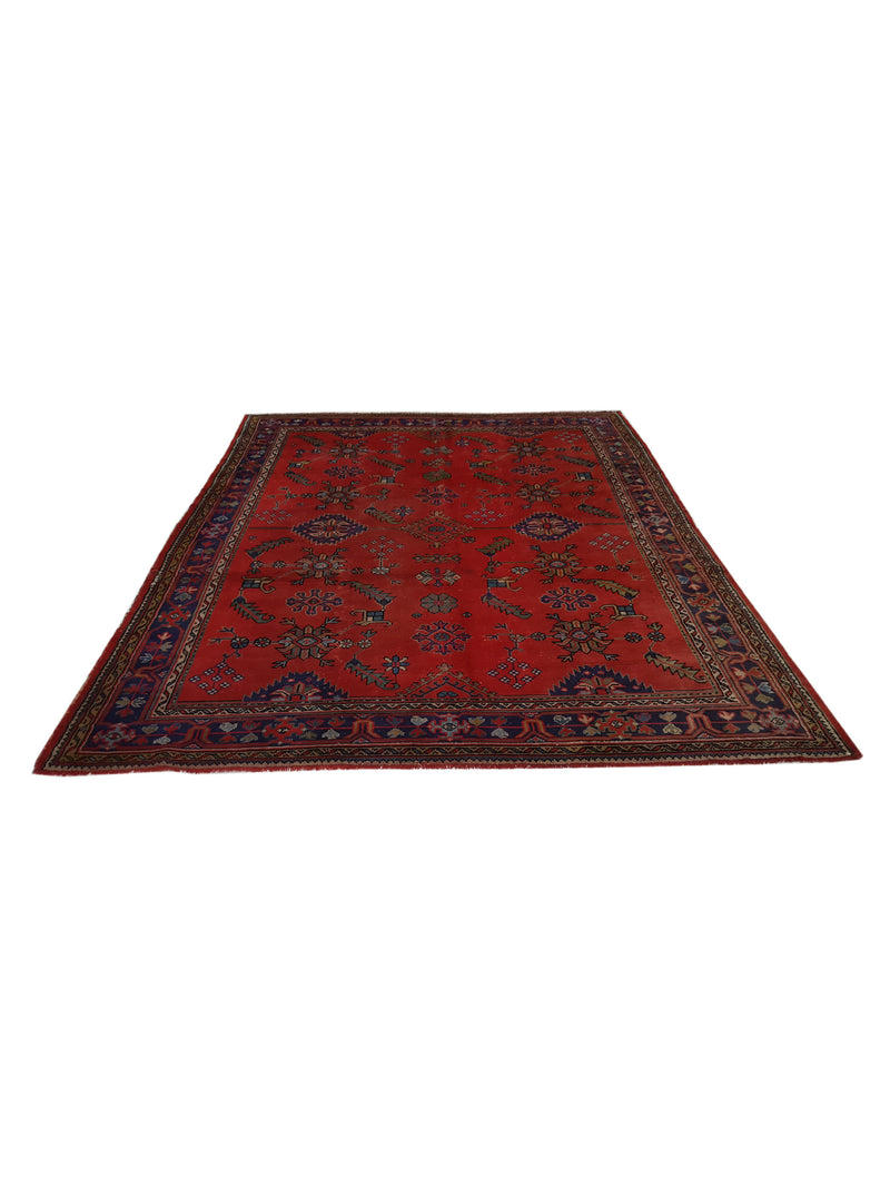 Fasa Antique Ushak 4036 Red Purple Traditional Antique Rug