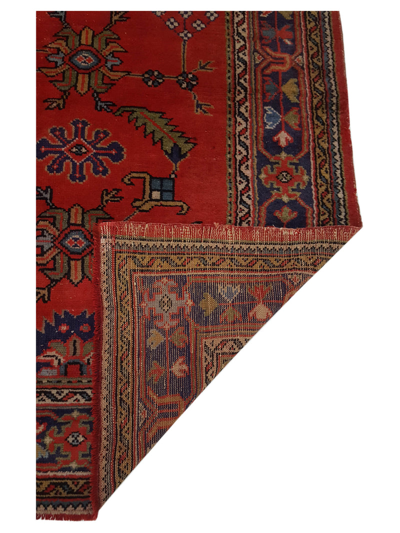 Fasa Antique Ushak 4036 Red Purple Traditional Antique Rug