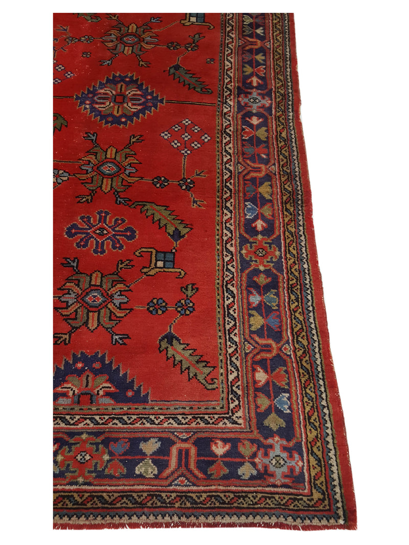 Fasa Antique Ushak 4036 Red Purple Traditional Antique Rug