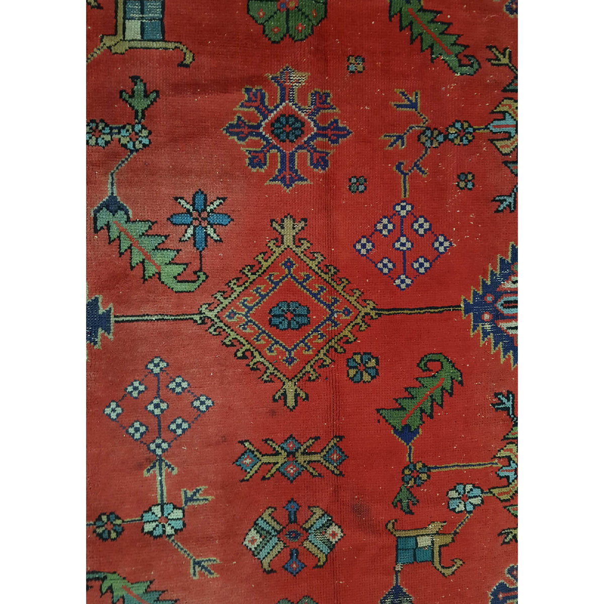 Fasa Antique Ushak 4036 Red Purple Traditional Antique Rug