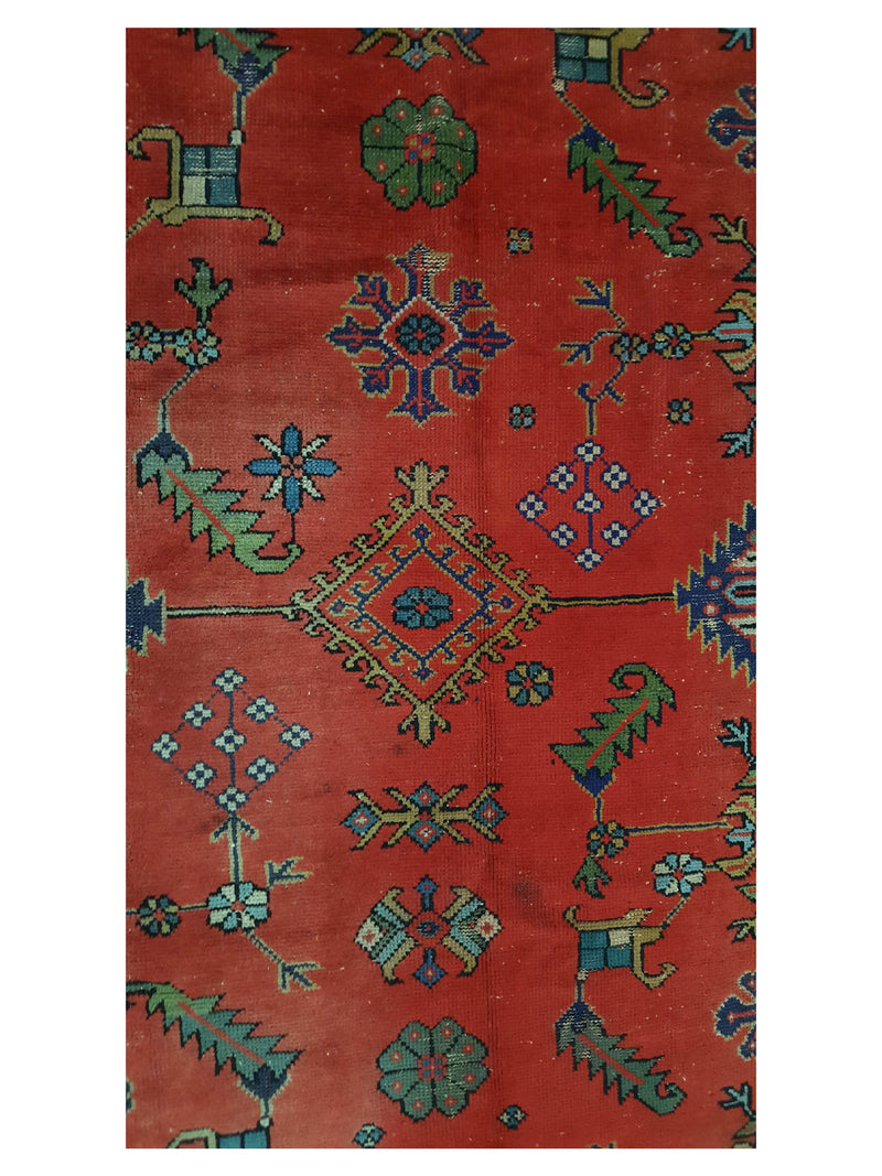Fasa Antique Ushak 4036 Red Purple Traditional Antique Rug