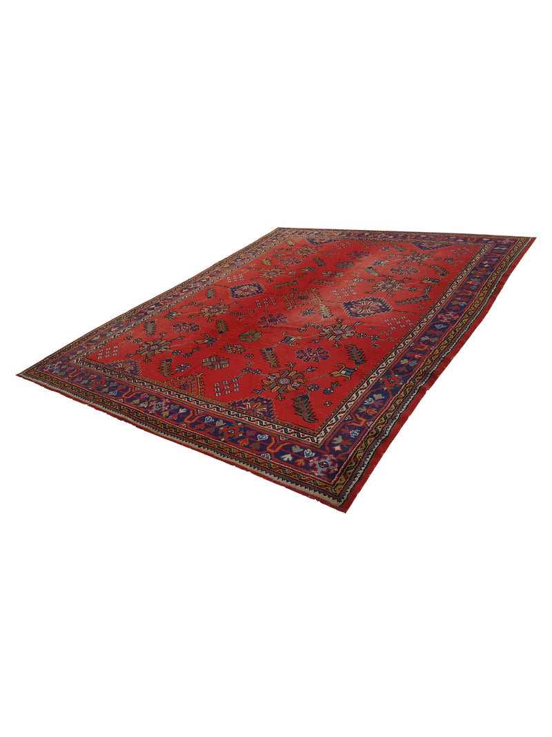 Fasa Antique Ushak 4036 Red Purple Traditional Antique Rug