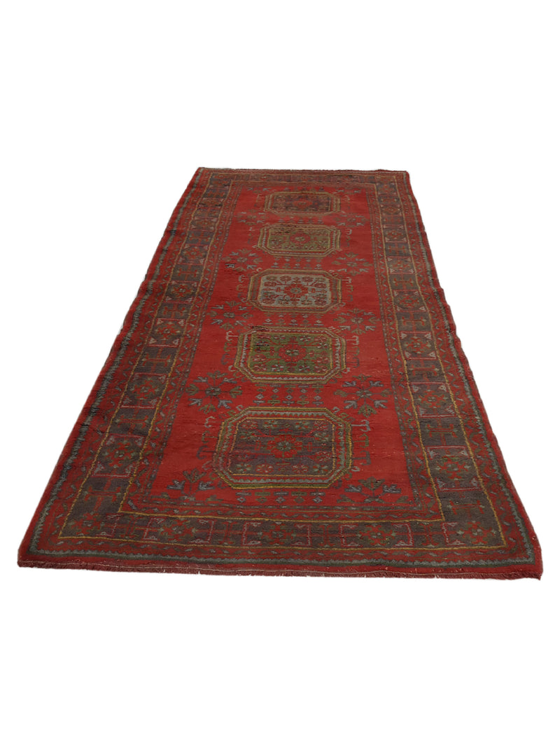 Fasa Antique Ushak 4041 Rust Green Traditional Antique Rug