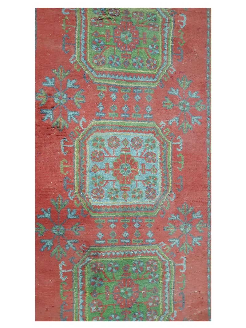 Fasa Antique Ushak 4041 Rust Green Traditional Antique Rug