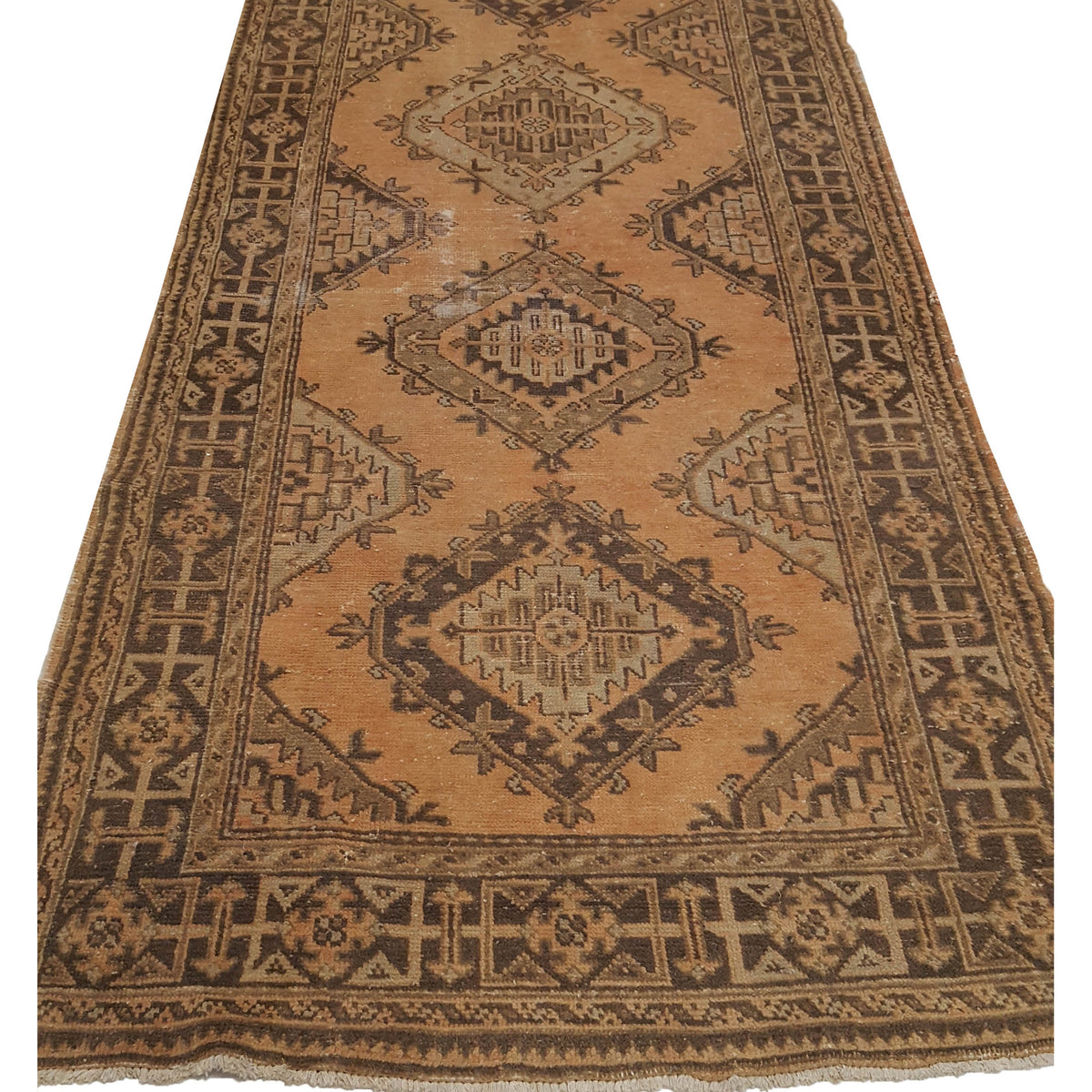 Fasa Antique Ushak 4054 Khaki Brown Traditional Antique Rug