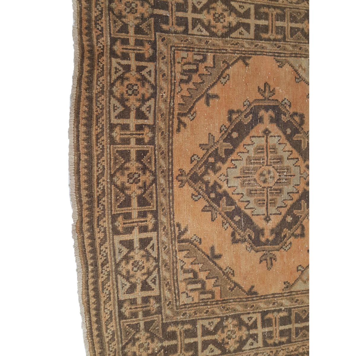 Fasa Antique Ushak 4054 Khaki Brown Traditional Antique Rug