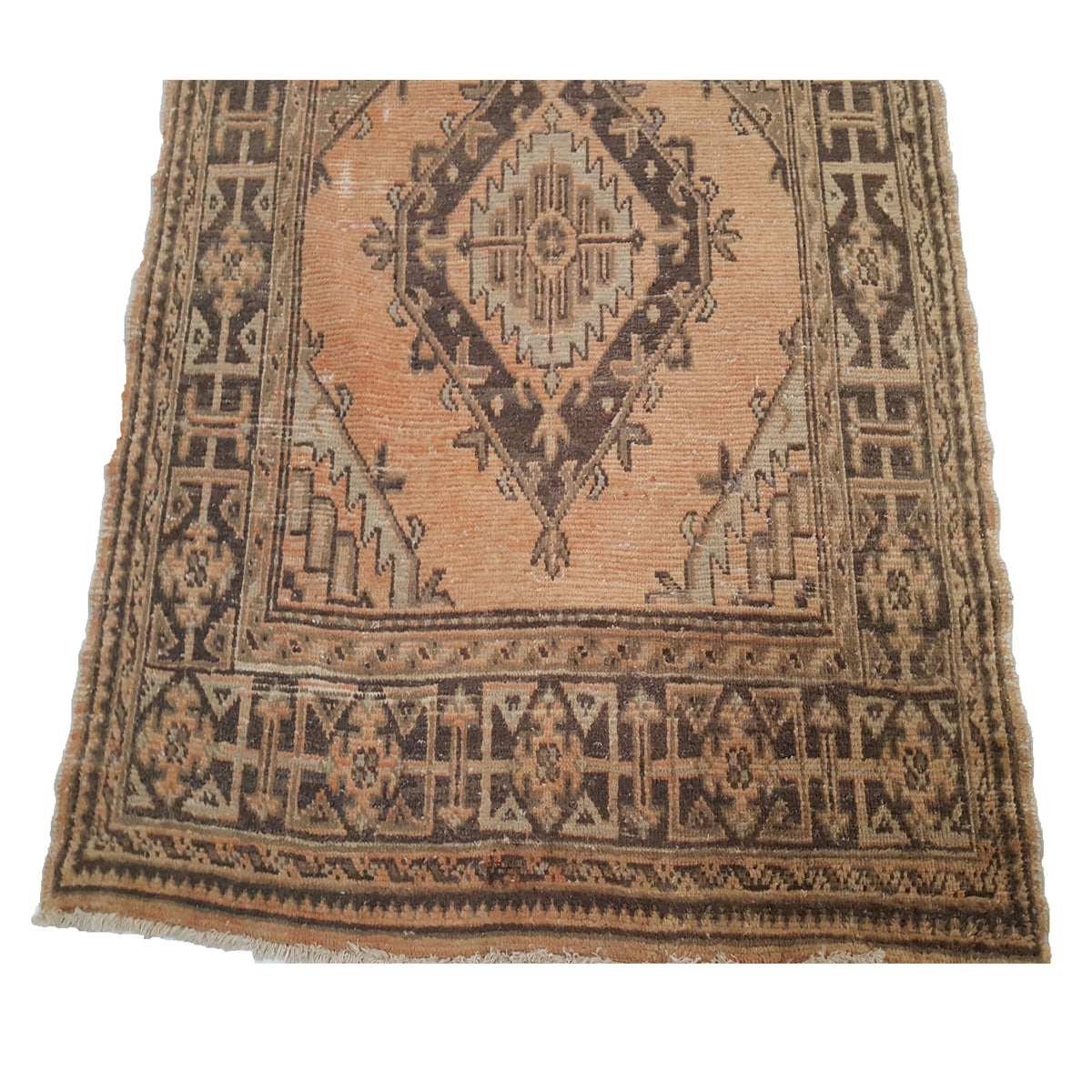 Fasa Antique Ushak 4054 Khaki Brown Traditional Antique Rug