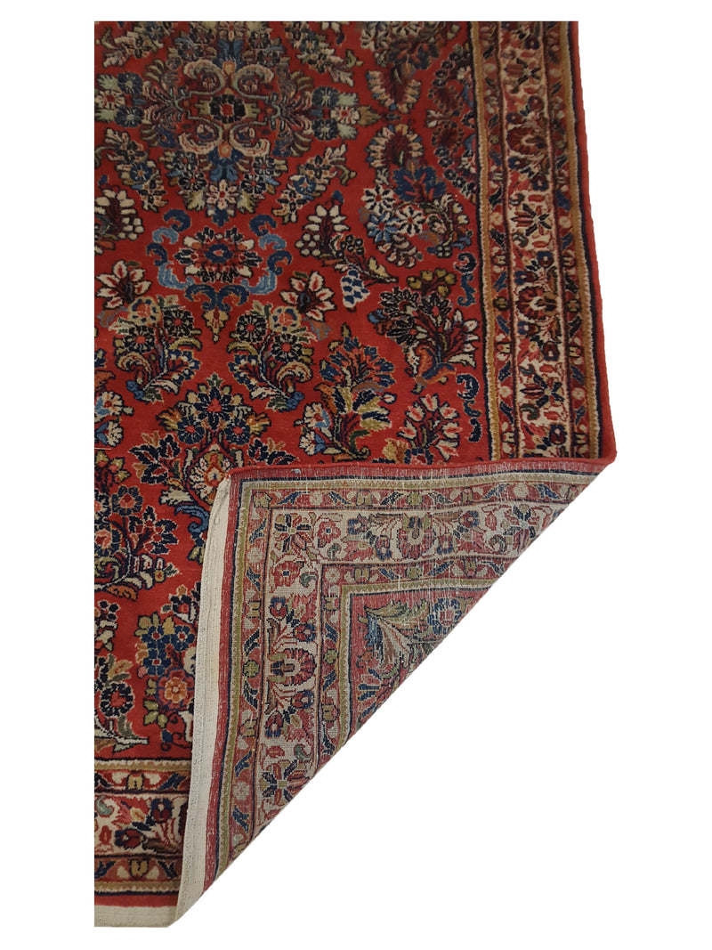 Fasa Antique Sarouk 4094 Red Ivory Traditional Antique Rug