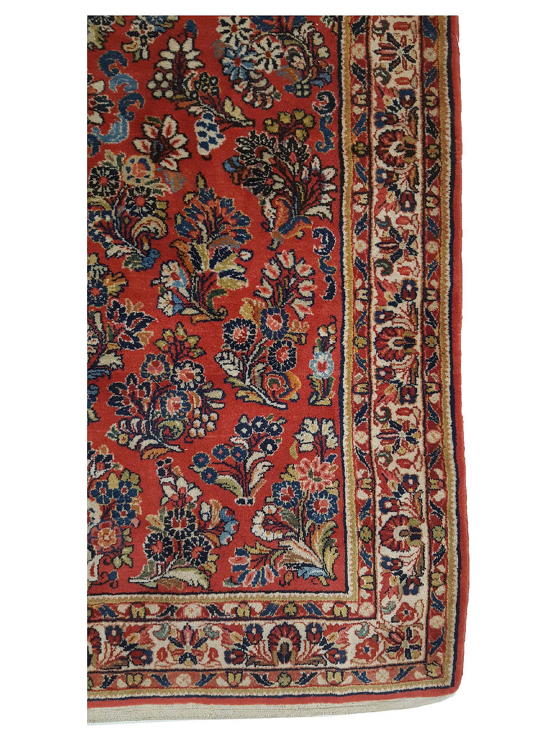 Fasa Antique Sarouk 4094 Red Ivory Traditional Antique Rug
