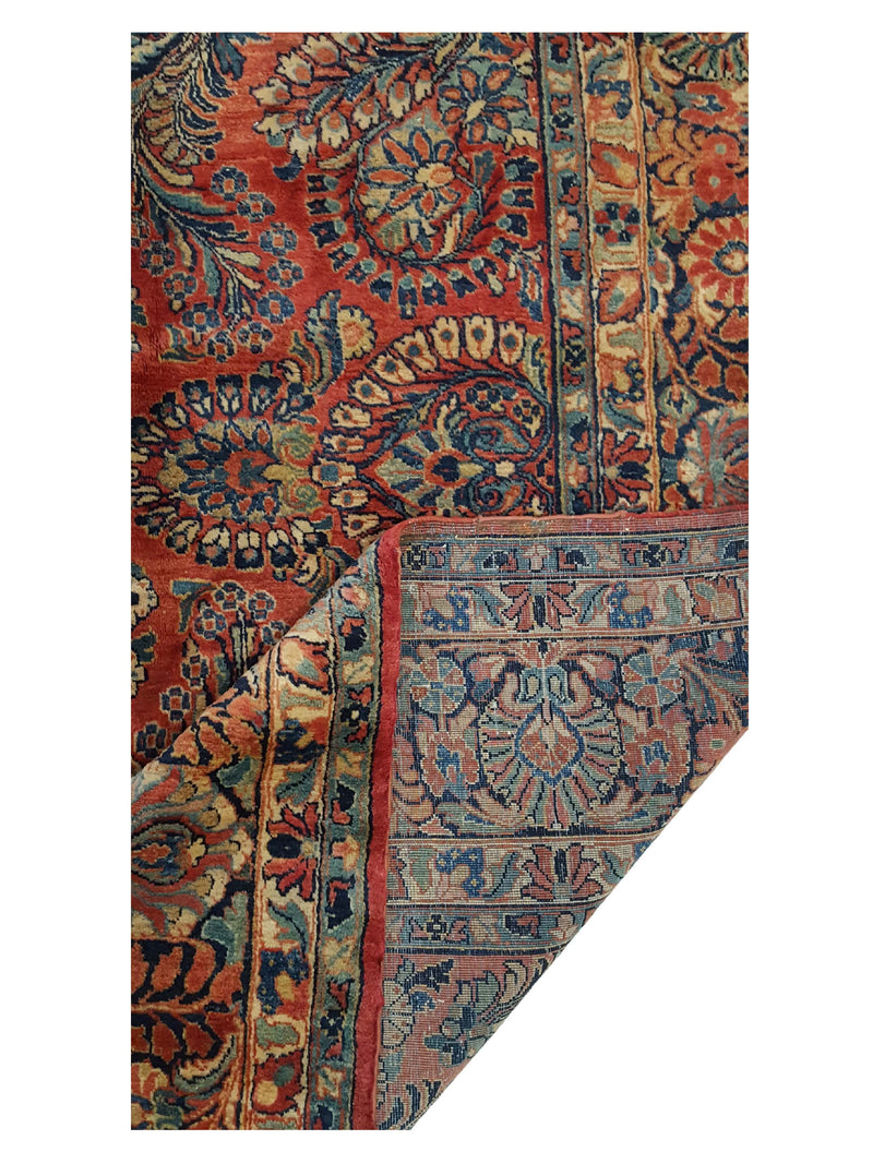 Fasa Antique Sarouk 4097 Rust Multi Traditional Antique Rug