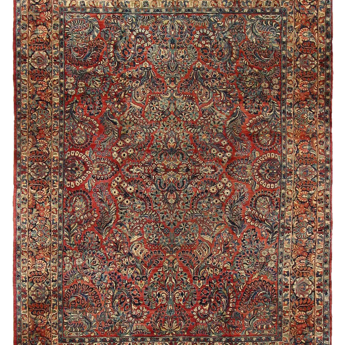 Fasa Antique Sarouk  Rust Multi Traditional