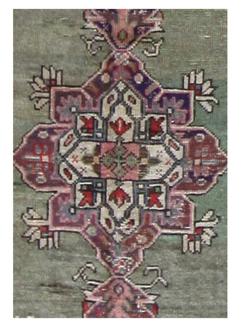 Fasa Antique Ushak 4103 Green Rust Traditional Antique Rug