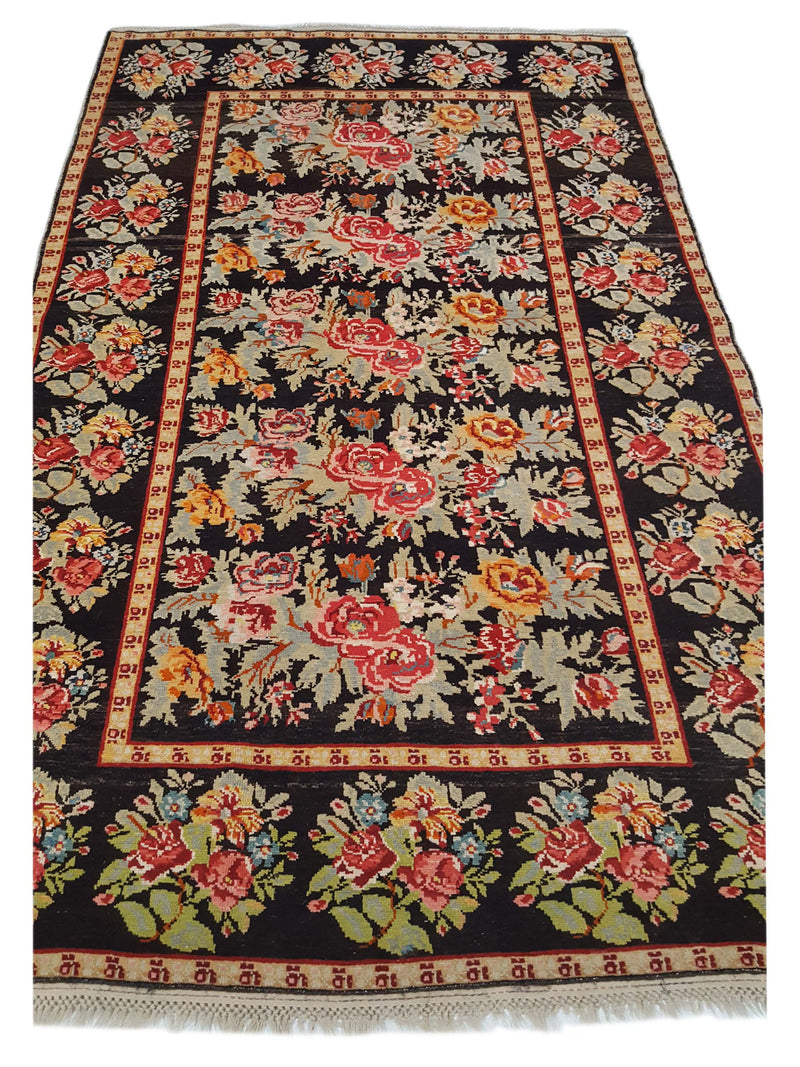 Fasa Antique Karabagh 4104 Black Black Traditional Antique Rug