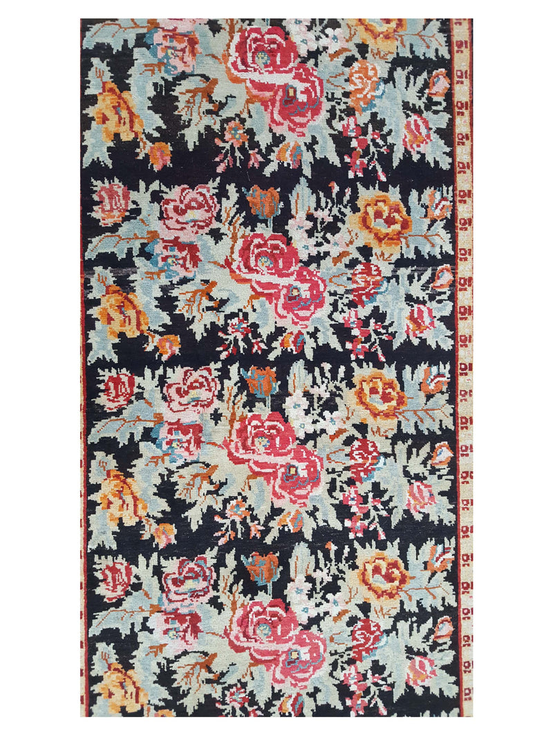 Fasa Antique Karabagh 4104 Black Black Traditional Antique Rug