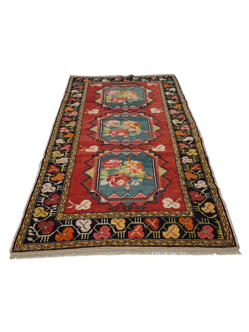 Fasa Antique Karabagh 4109 Rust Black Traditional Antique Rug