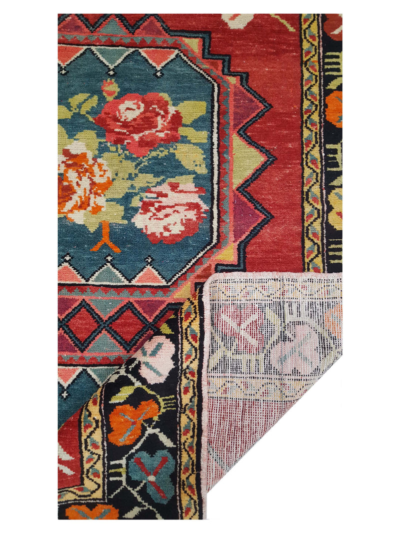 Fasa Antique Karabagh 4109 Rust Black Traditional Antique Rug