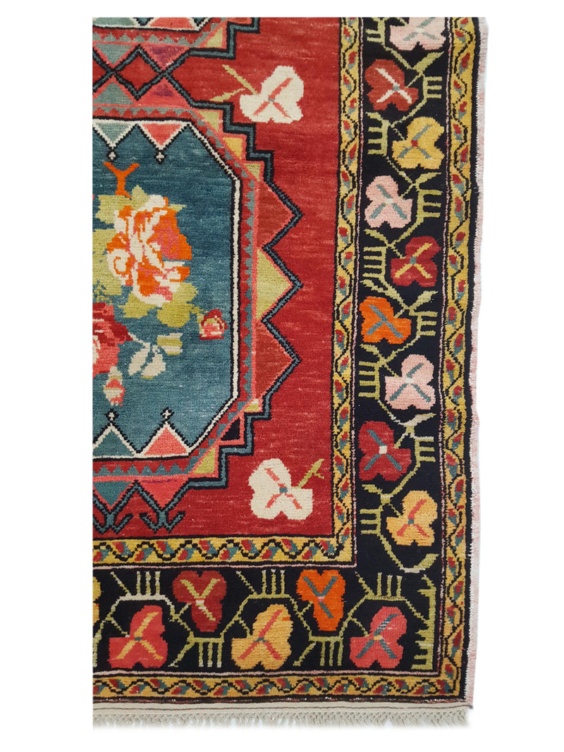 Fasa Antique Karabagh 4109 Rust Black Traditional Antique Rug