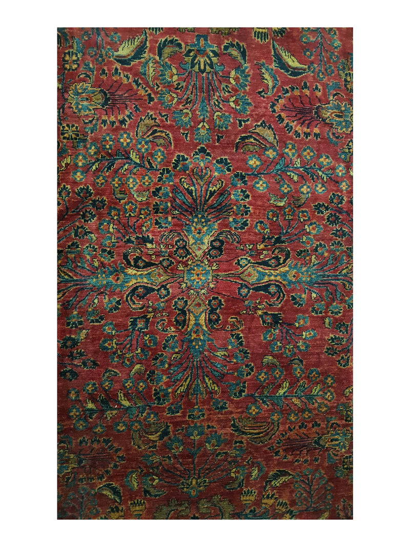 Fasa Antique Sarouk 4112 Red Black Traditional Antique Rug