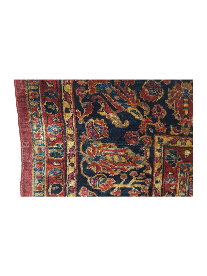 Fasa Antique Sarouk 4112 Red Black Traditional Antique Rug