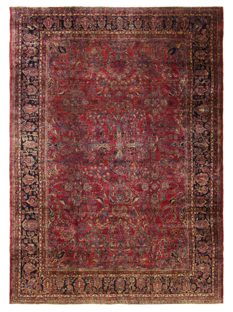 Fasa Antique Sarouk  Red Black Traditional