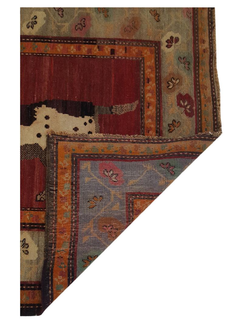 Fasa Antique Karabagh 4118 Rust Ivory Traditional Antique Rug